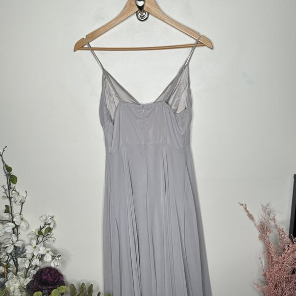 ANTHROPOLOGIE x BHLDN Eva Maxi Dress Fog Gray Sz S {H25} - Picture 9 of 13